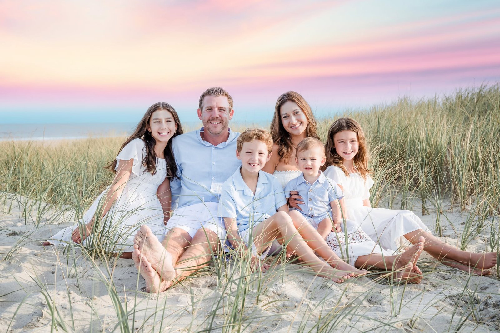 Edward Pettola with family at the beach
